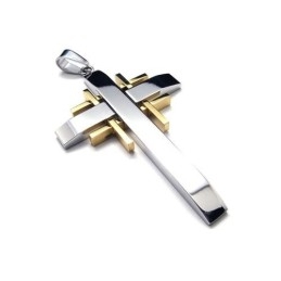 Collar Con Colgante De Cruz De Titanio Puro Para Hombre (Nuevo)