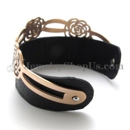 Preciosa Pulsera De Cuero De Titanio