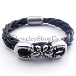 Pulsera De Cuero De Titanio De Moda