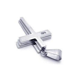 Collar Con Colgante De Cruz De Titanio Puro Y Plata Para Hombre (Nuevo)