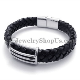 Pulsera De Cuero De Titanio De Moda