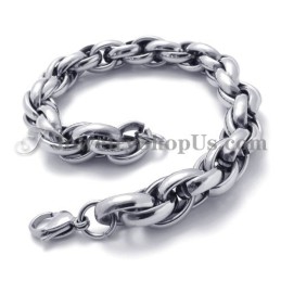Pulsera De Titanio Y Plata De Moda