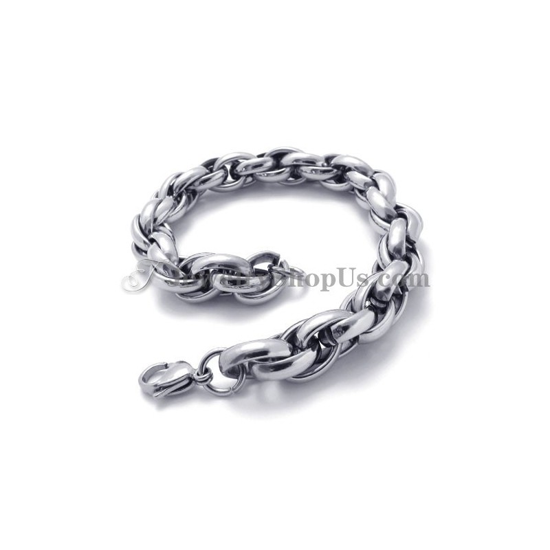 Pulsera De Titanio Y Plata De Moda Pulsera De Titanio Y Plata De Moda