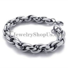Pulsera De Titanio Y Plata De Moda