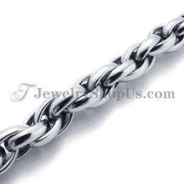Pulsera De Titanio Y Plata De Moda