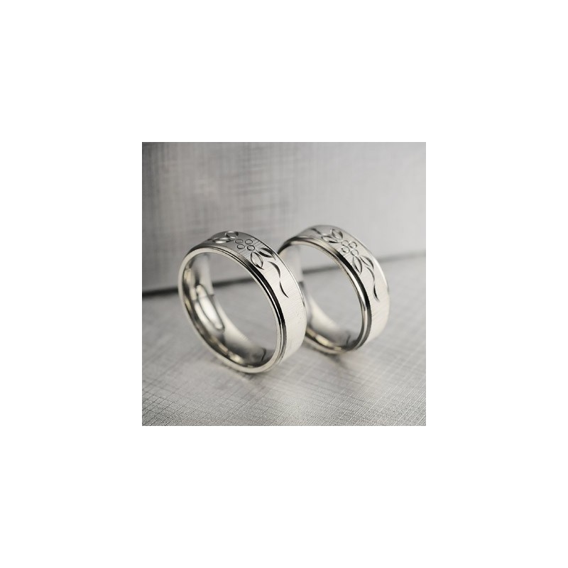 Patrón De Pareja De Anillos De Titanio