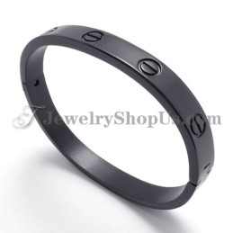 Elegante Pulsera De Titanio Negro Para Mujer