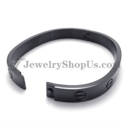 Elegante Pulsera De Titanio Negro Para Mujer