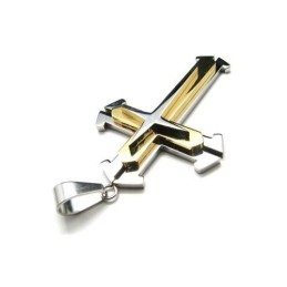Collar Con Colgante De Estrella Y Cruz De Titanio Puro Para Hombre