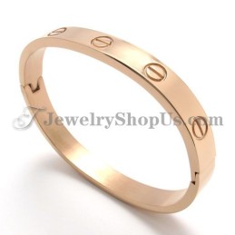 Elegante Pulsera De Titanio Y Oro Rosa Para Mujer