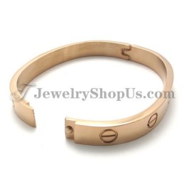 Elegante Pulsera De Titanio Y Oro Rosa Para Mujer