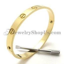Preciosa Pulsera De Titanio Dorado Para Hombre