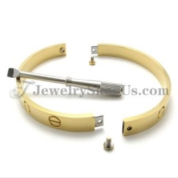 Preciosa Pulsera De Titanio Dorado Para Hombre