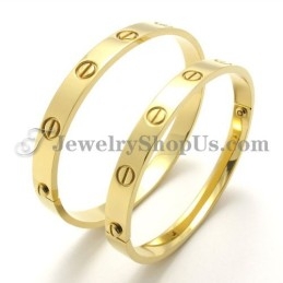 Preciosa Pulsera De Titanio Dorado Para Hombre