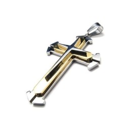 Collar Con Colgante De Estrella Y Cruz De Titanio Puro Para Hombre