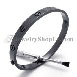 Elegante Pulsera De Titanio Negro Para Mujer