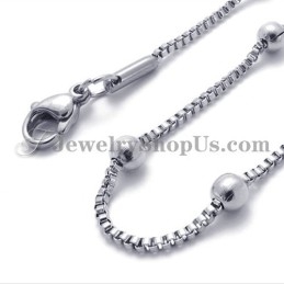 Elegante Collar De Cuentas De Plata Y Titanio Para Mujer