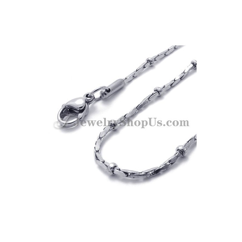 Cadena De Titanio Y Plata De Moda Para Mujer