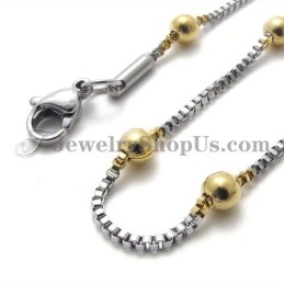 Elegante Collar De Cuentas De Oro Y Titanio Para Mujer
