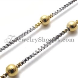 Elegante Collar De Cuentas De Oro Y Titanio Para Mujer