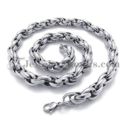 Elegante Collar De Titanio Y Plata