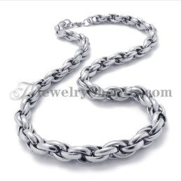 Elegante Collar De Titanio Y Plata