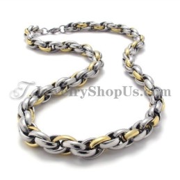 Elegante Collar De Titanio Dorado