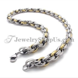 Elegante Collar De Titanio Dorado