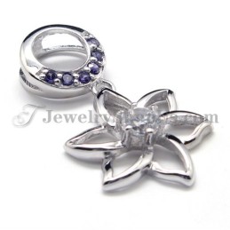 Colgante De Plata 925 Con Circonitas (Platino Galvanizado) Con Cadena Gratis