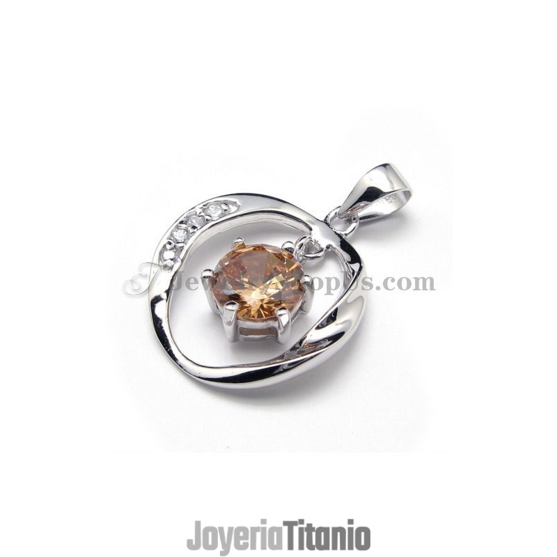 Colgante De Circonita En Plata 925 (Platino Galvanizado) Con Cadena Gratis Colgante De Circonita En Plata 925 (Platino Galvanizado) Con Cadena Gratis