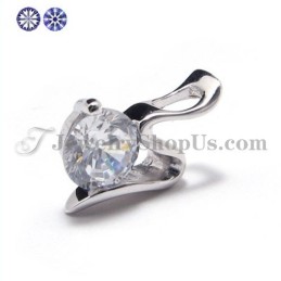Colgante De Circonita En Plata 925 (Platino Galvanizado) Con Cadena Gratis