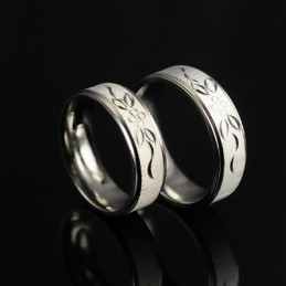 Patrón De Pareja De Anillos De Titanio