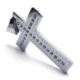 Collar Con Colgante De Cruz De Titanio Puro Y Plata Para Hombre (Nuevo)