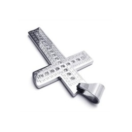 Collar Con Colgante De Cruz De Titanio Puro Y Plata Para Hombre (Nuevo)