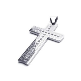 Collar Con Colgante De Cruz De Titanio Puro Y Plata Para Hombre (Nuevo)