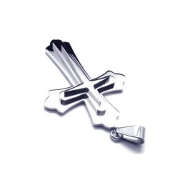 Collar Con Colgante De Cruz De Titanio Puro Y Plata Para Hombre (Nuevo)
