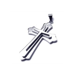 Collar Con Colgante De Cruz De Titanio Puro Y Plata Para Hombre (Nuevo)
