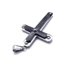 Collar Con Colgante De Cruz De Titanio Puro Negro Para Hombre