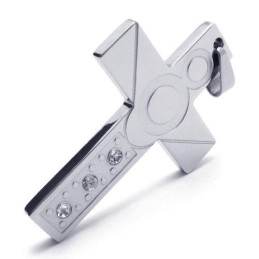 Collar Con Colgante De Cruz De Titanio Puro Y Plata Para Hombre (Nuevo)
