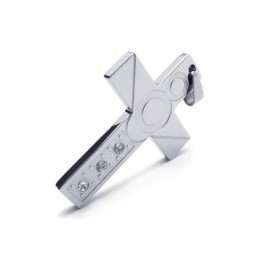 Collar Con Colgante De Cruz De Titanio Puro Y Plata Para Hombre (Nuevo)