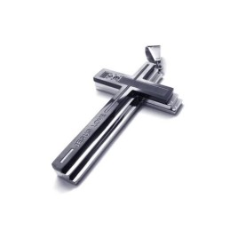 Collar Con Colgante De Cruz De Titanio Puro Y Plata Para Hombre (Nuevo)