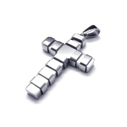 Collar Con Colgante De Cruz De Titanio Puro Y Plata Para Hombre (Nuevo)