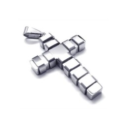 Collar Con Colgante De Cruz De Titanio Puro Y Plata Para Hombre (Nuevo)