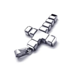 Collar Con Colgante De Cruz De Titanio Puro Y Plata Para Hombre (Nuevo)
