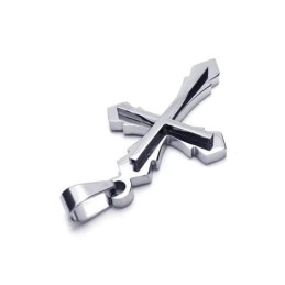 Collar Con Colgante De Cruz De Titanio Puro Y Plata Para Hombre (Nuevo)