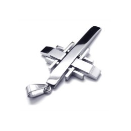 Collar Con Colgante De Cruz De Titanio Puro Y Plata Para Hombre (Nuevo)