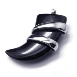 Collar Con Colgante De Lanza De Ónix De Titanio Puro Para Hombre