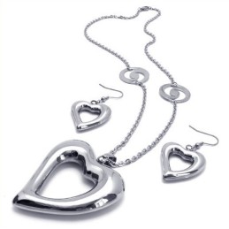 Conjunto De Joyería De Titanio De Calidad Estable, Con Forma Elegante, Color Brillante, Que Incluye Collar, Colgante Y Pendiente