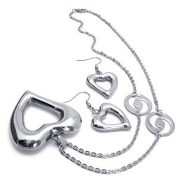 Conjunto De Joyería De Titanio De Calidad Estable, Con Forma Elegante, Color Brillante, Que Incluye Collar, Colgante Y Pendiente