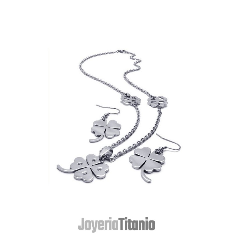 Conjunto De Joyería De Titanio De Excelente Calidad, Con Forma Elegante, Color Brillante, Que Incluye Collar, Colgante Y Aretes.